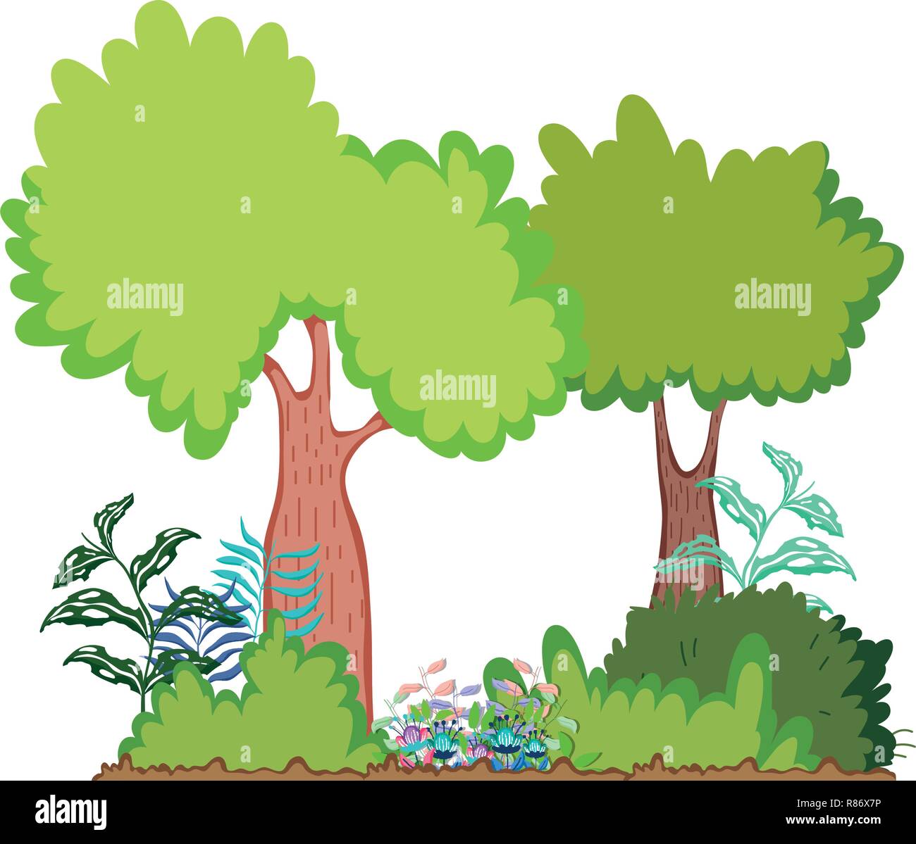 trees plants forest in the landscape Stock Vector Image & Art - Alamy