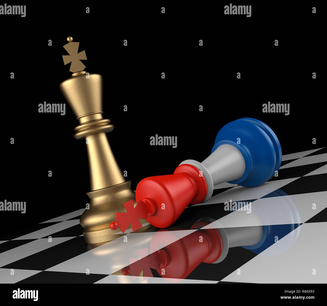 Chess French Flag Colorerd King Down. 3D Rendering Stock Photo Alamy