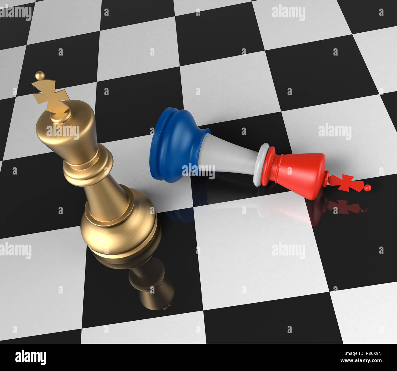 Chess French Flag Colorerd King Down. 3D Rendering Stock Photo Alamy