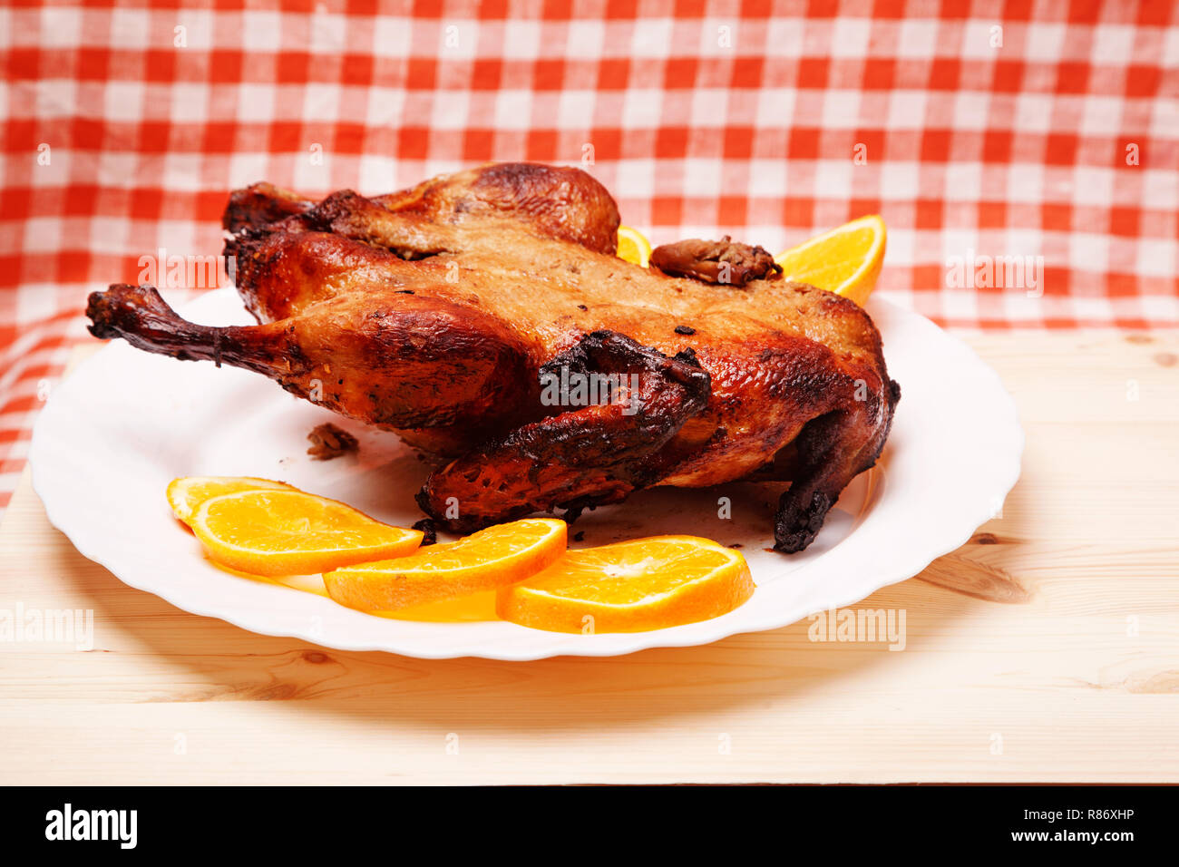 Roast duck with oranges Stock Photo - Alamy