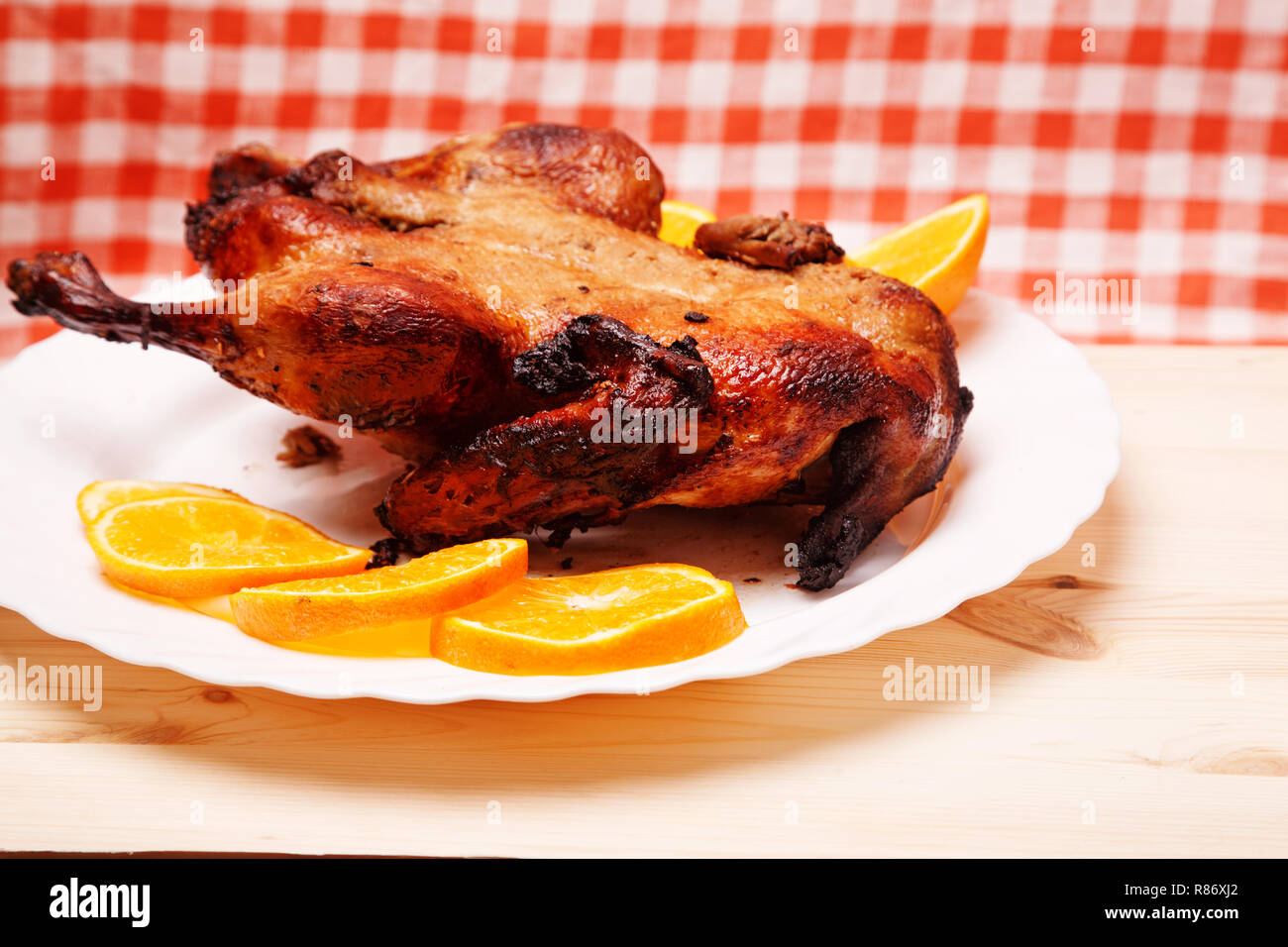 Roast duck with oranges Stock Photo - Alamy