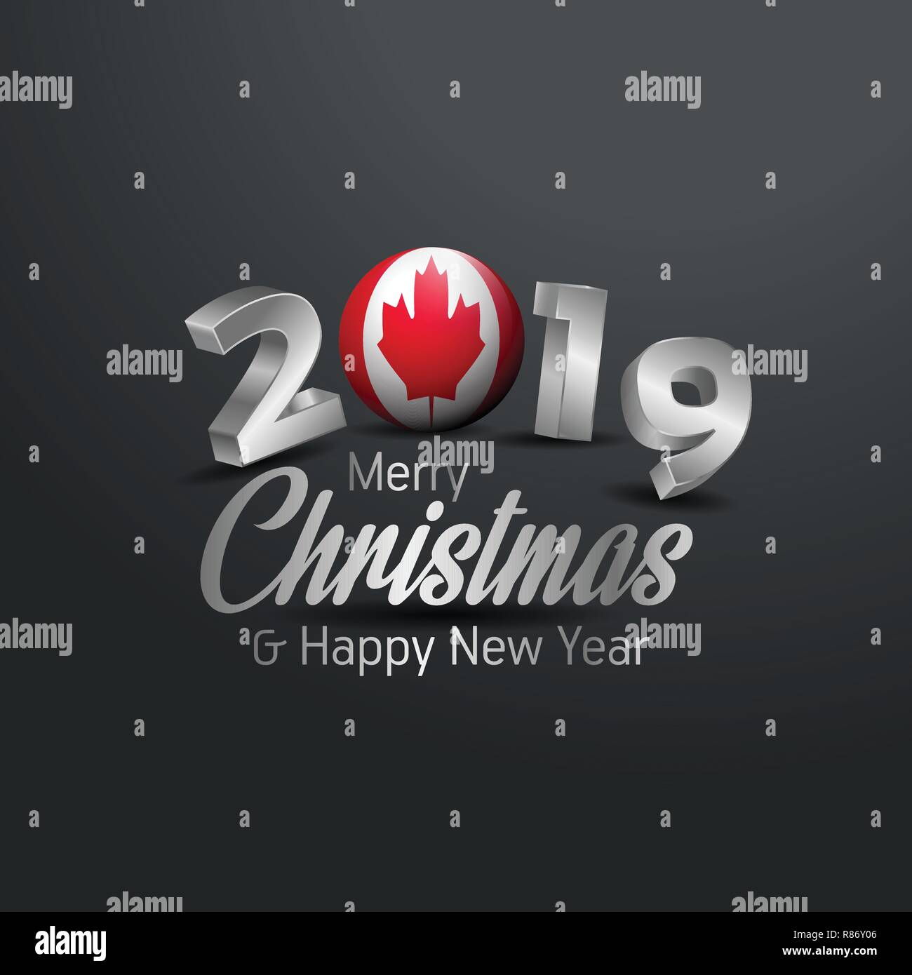 Christmas In Canada 2019 Canada Flag 2019 Merry Christmas Typography. New Year Abstract Christmas In Canada 2019 Canada Flag 2019 Merry Christmas Typography. New Year Abstract