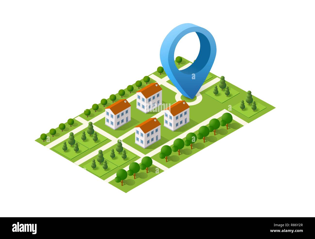 Navigation city map signpost pin in isometric view Stock Vector Image ...