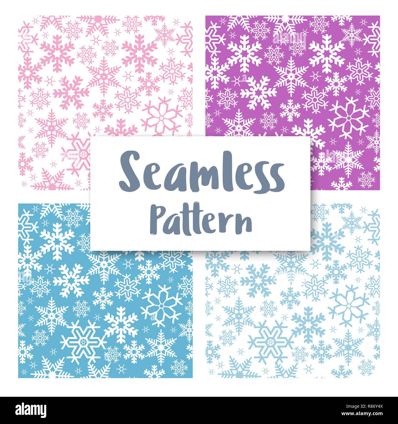 Seamless Christmas snowflakes pattern repeating tiles backdrop background Stock Vector