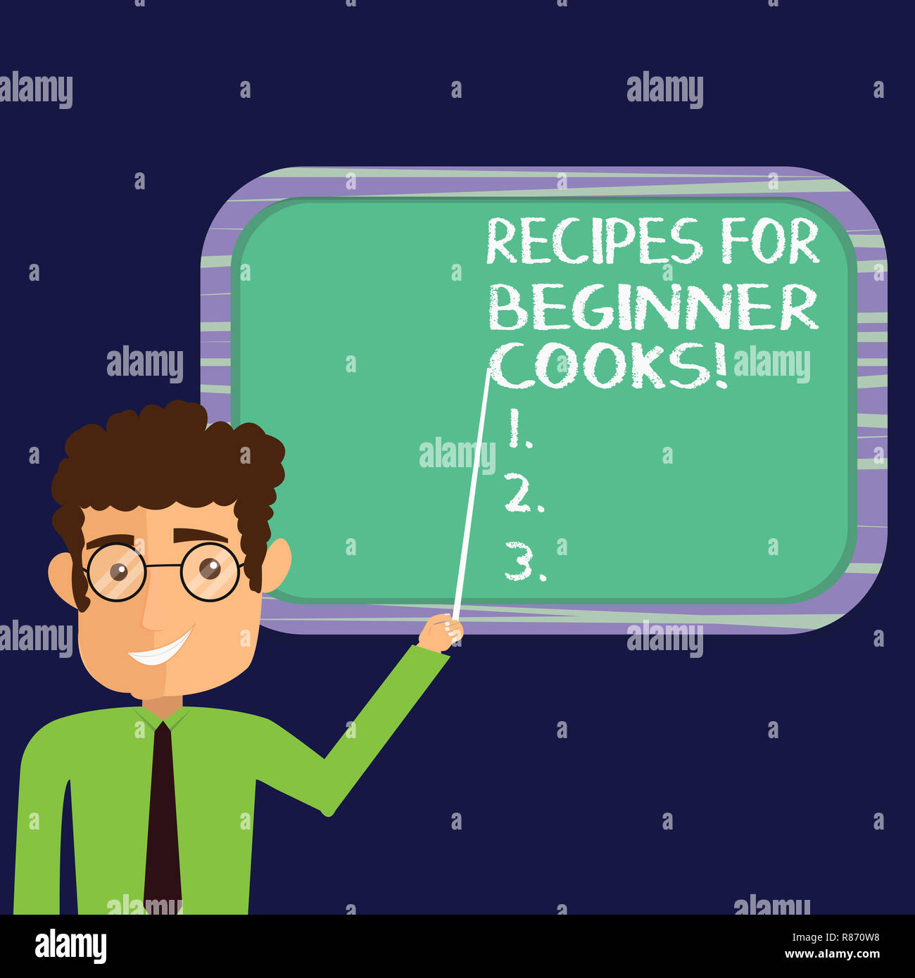 Handwriting text Recipes For Beginner Cooks. Concept meaning