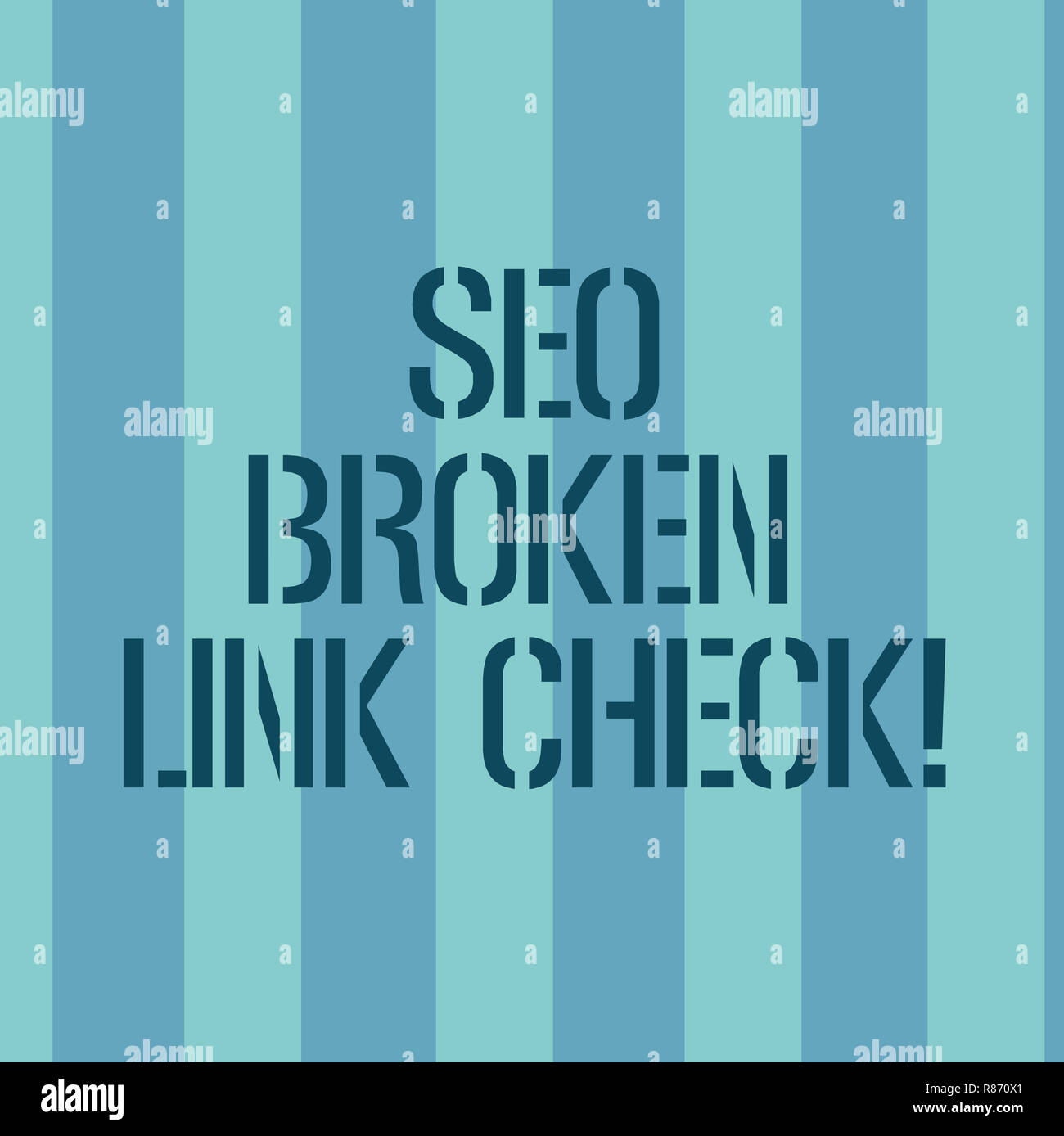 Conceptual hand writing showing Seo Broken Link Check. Business photo text Search engine optimization error in website links Stripes Pattern Two Tone  Stock Photo