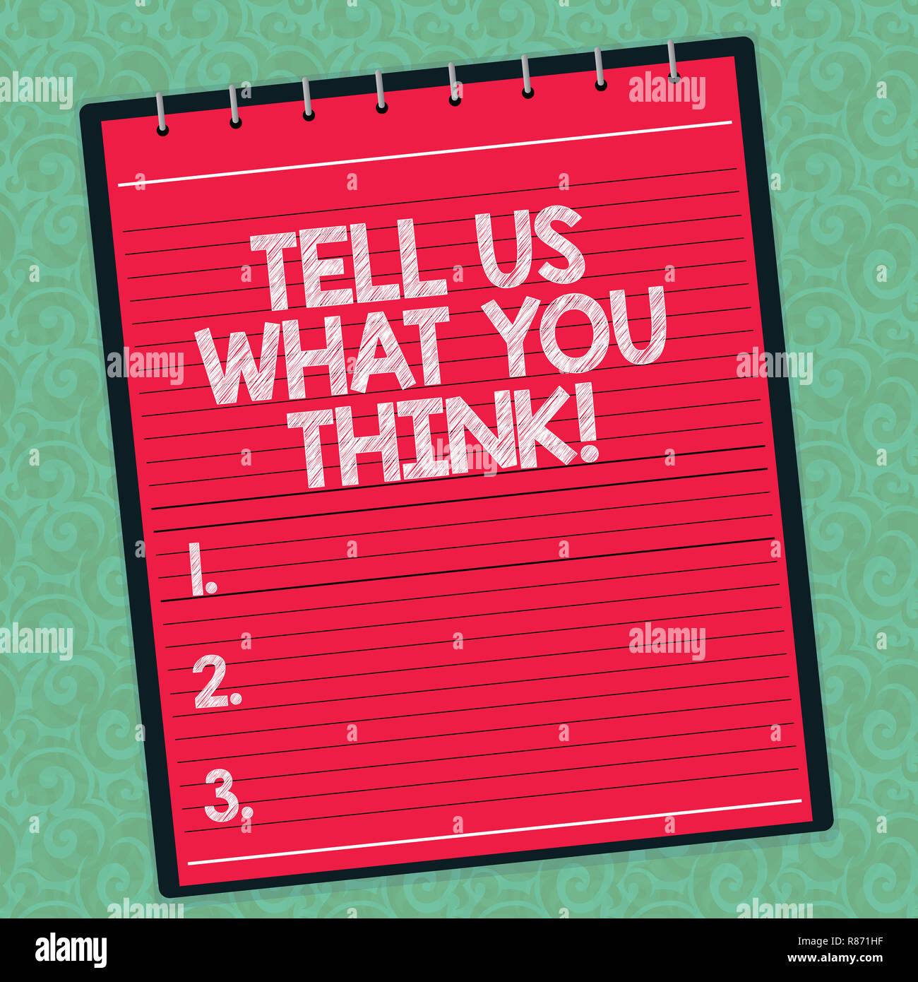 Word writing text Tell Us What You Think. Business concept for Give ...