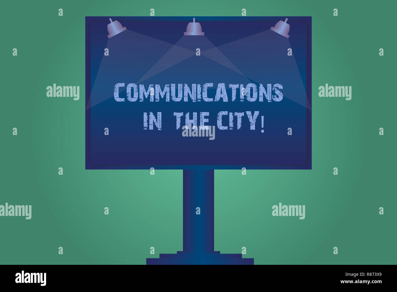 Handwriting text Communications In The City. Concept meaning Digital