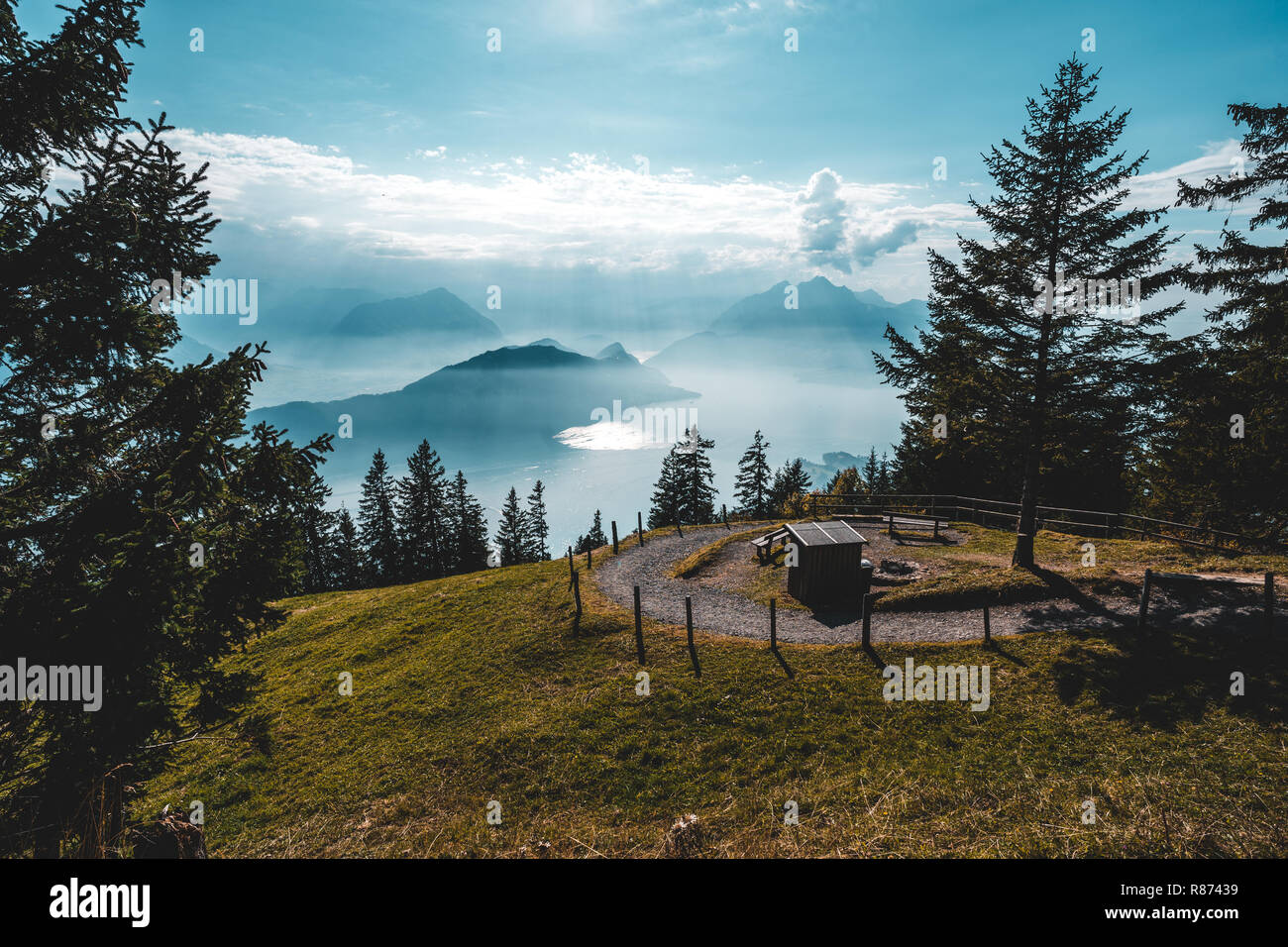 Rigi with a view Stock Photo