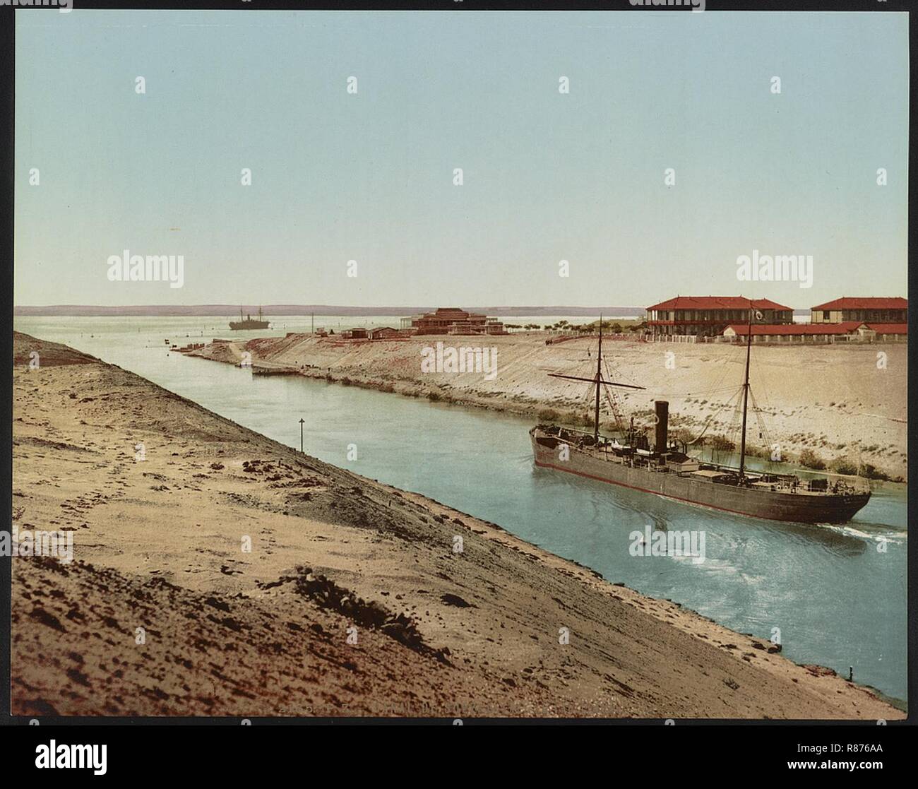 Canal de Suez, entrée au Lac Timsah Stock Photo