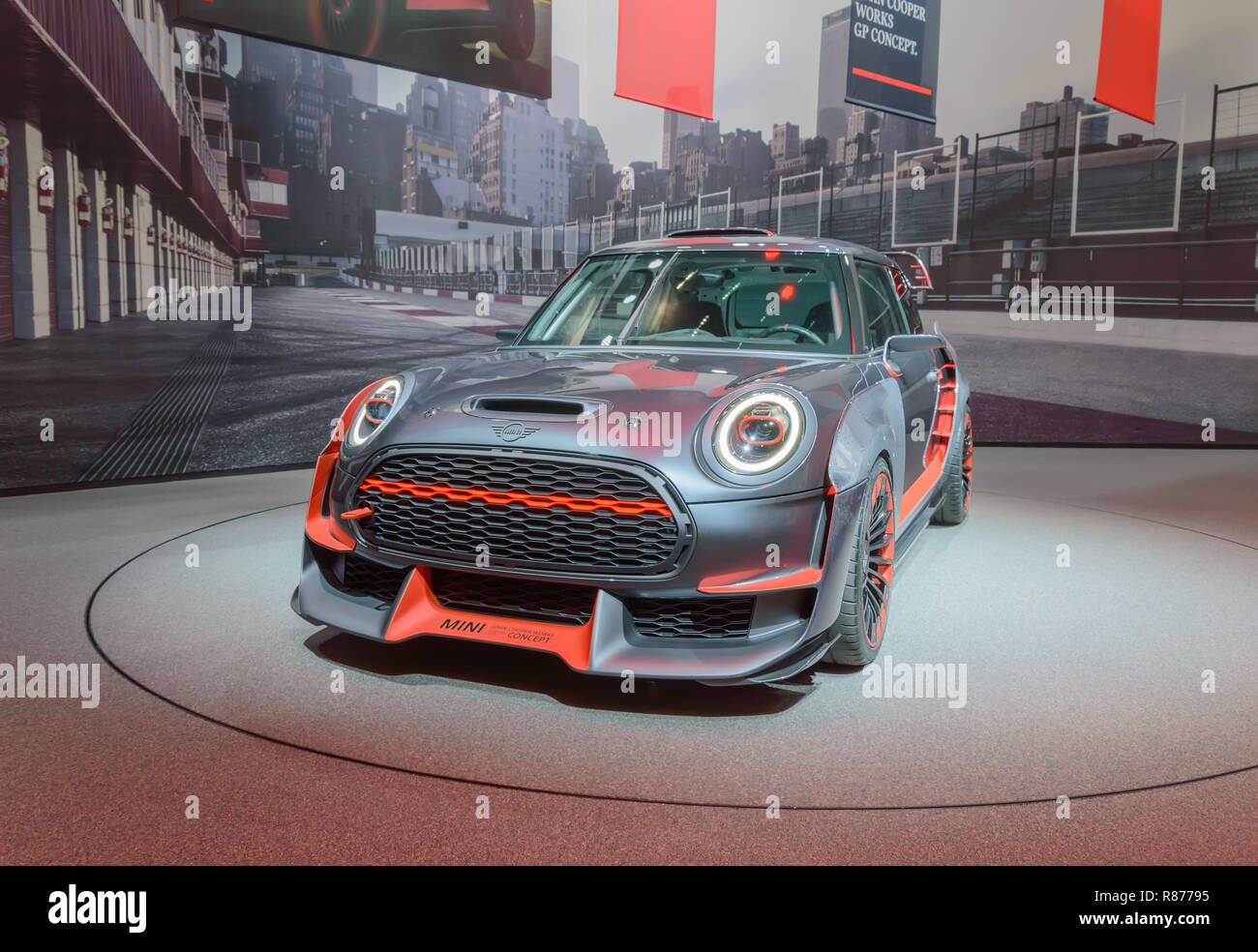 FRANKFURT - SEP 2017: MINI John Cooper Works GP concept car at IAA Frankfurt Motor Show Stock Photo