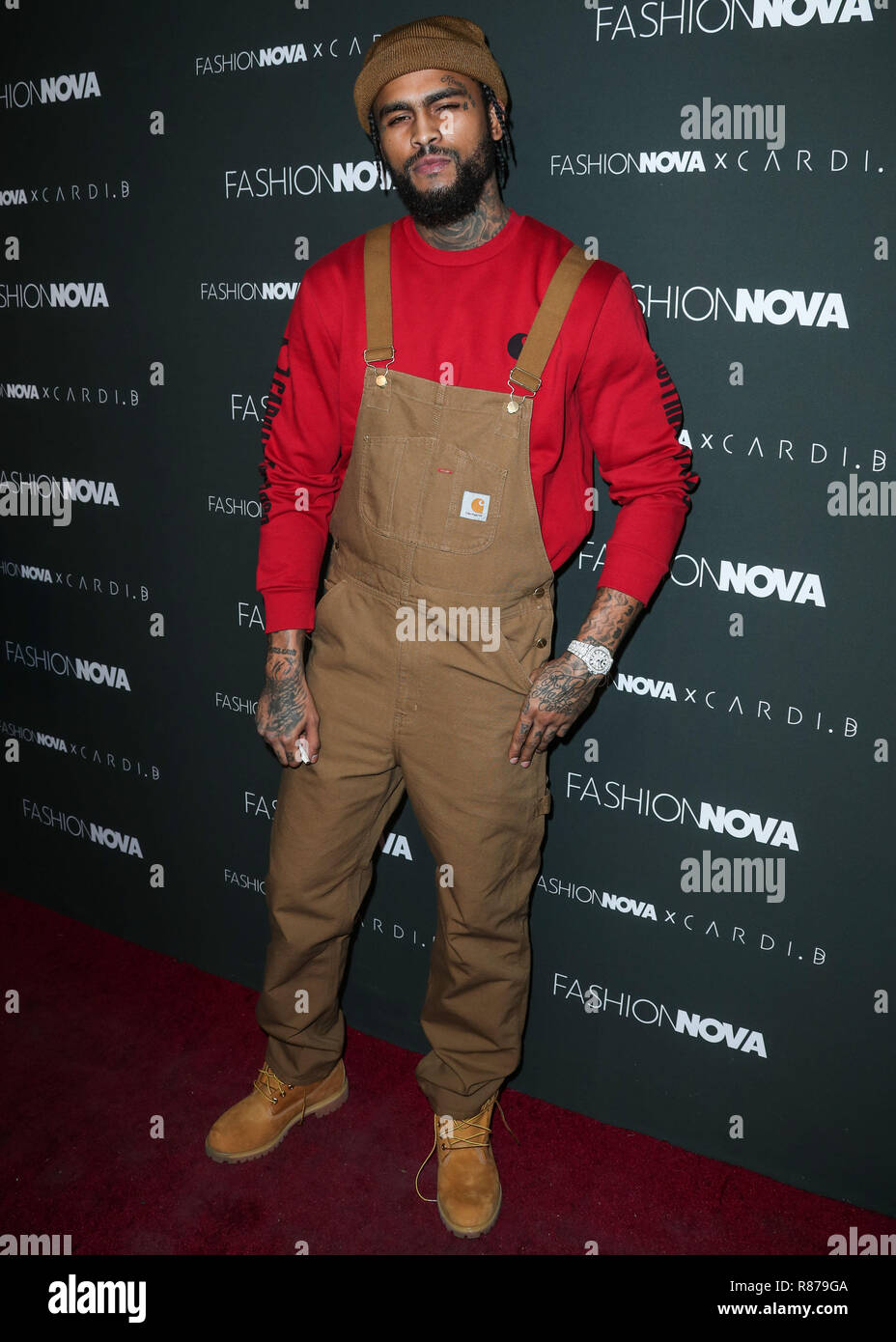 HOLLYWOOD LOS ANGELES CA USA NOVEMBER 14 Dave East at the Fashion Nova x Cardi B Collaboration Launch Event held at Boulevard3 on November 14 2018 in Hollywood Los Angeles California