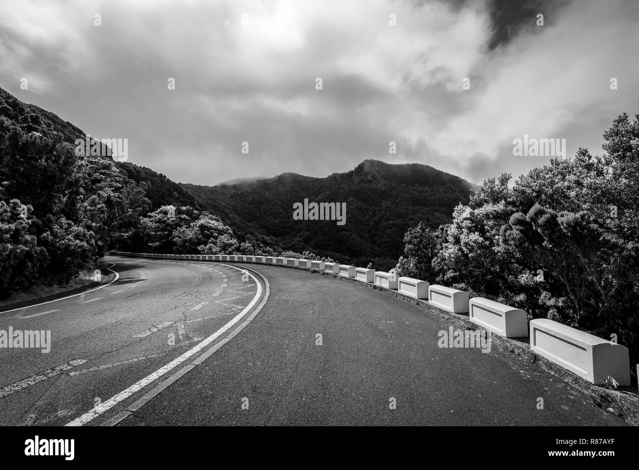 Road Hairpin Turn Of The Mountains Of The Northern Part Of