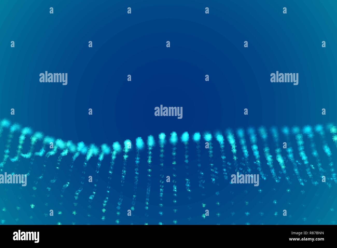 Digital landscape or sound waves visualization. Big data concept. Stock Vector