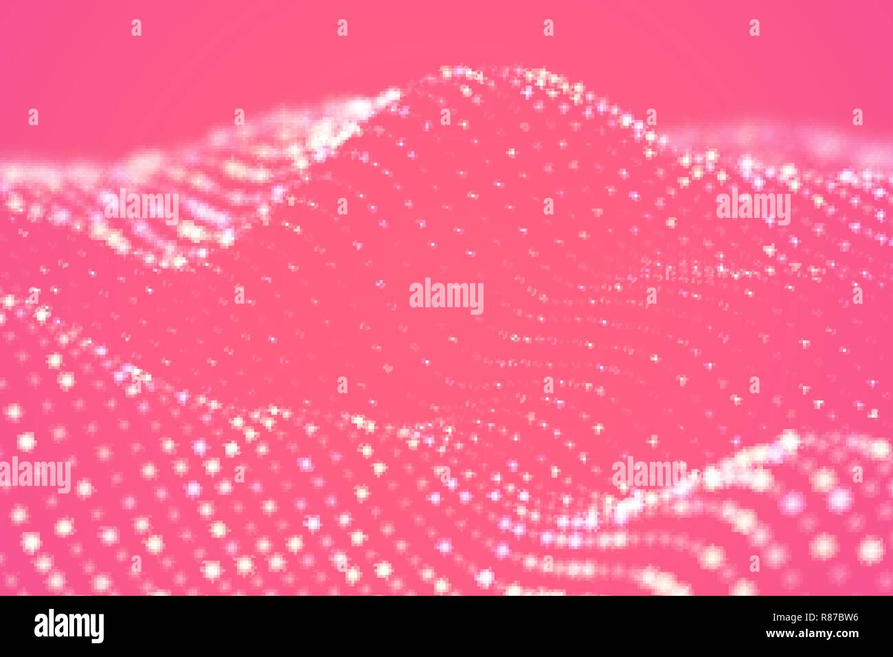 Digital landscape or sound waves visualization. Big data concept. Stock Vector