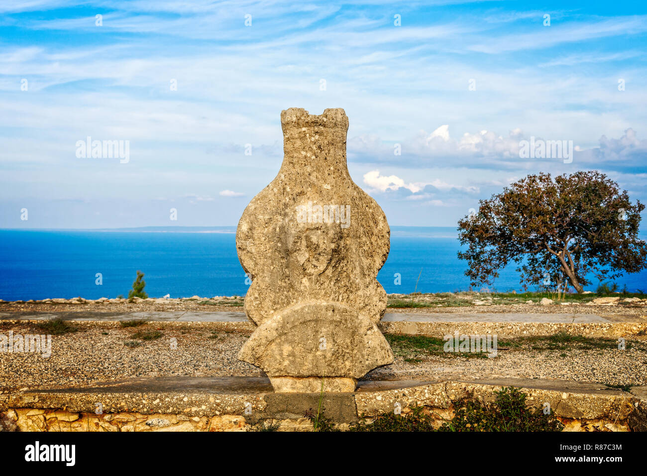 Ancient stone artefact at Vouni palace, Guzelyurt, Northern Cyprus