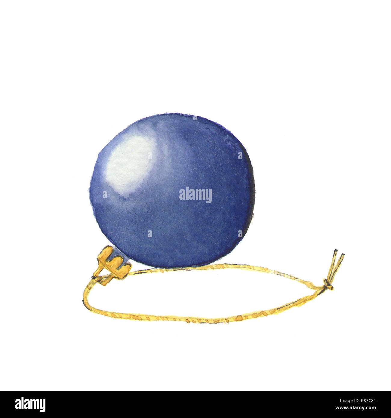 Watercolor illustration of Christmas ball isolated on white background ...