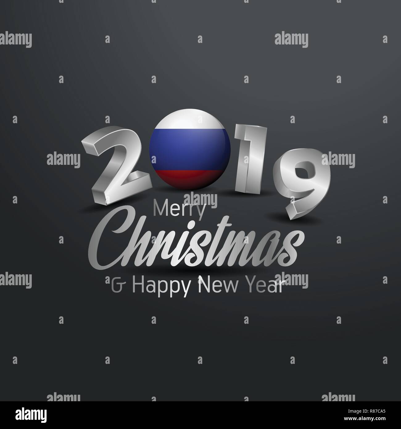 Russian Christmas 2019 Russia Flag 2019 Merry Christmas Typography. New Year Abstract Russian Christmas 2019 Russia Flag 2019 Merry Christmas Typography. New Year Abstract