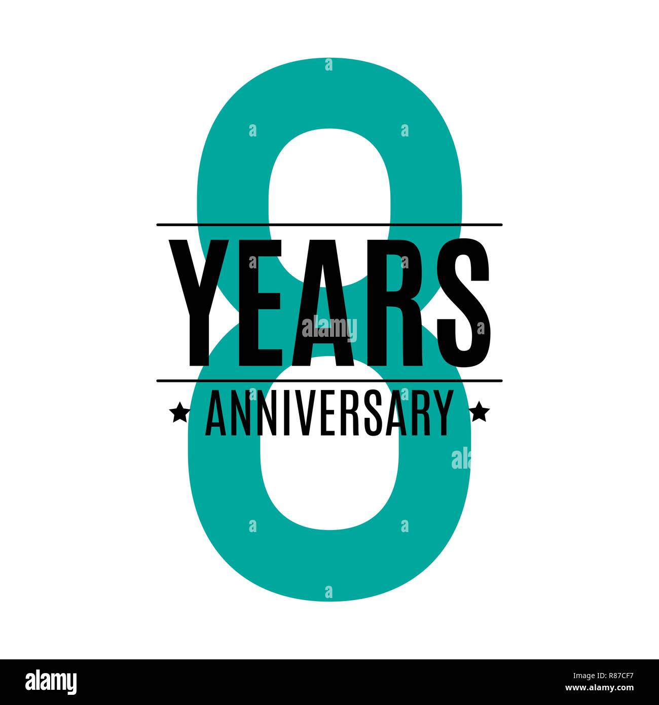 Template Logo 8 Years Anniversary Vector Illustration EPS10 Stock Vector
