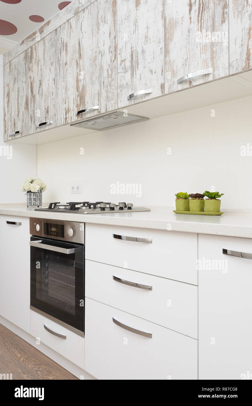 Modern white kitchen interior Stock Photo