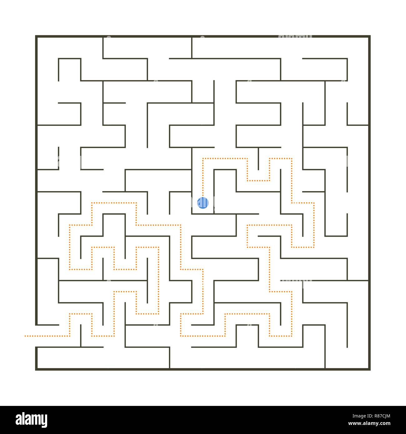 Simple perfect maze with path solution Stock Vector Image & Art - Alamy