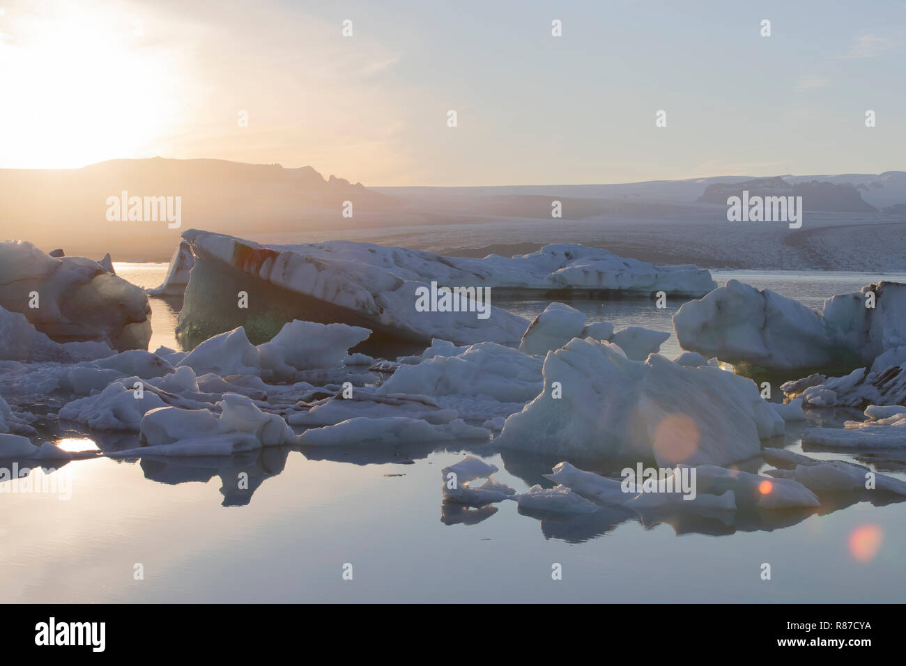 Jökulsárlón Lagoon, South East Iceland Stock Photo