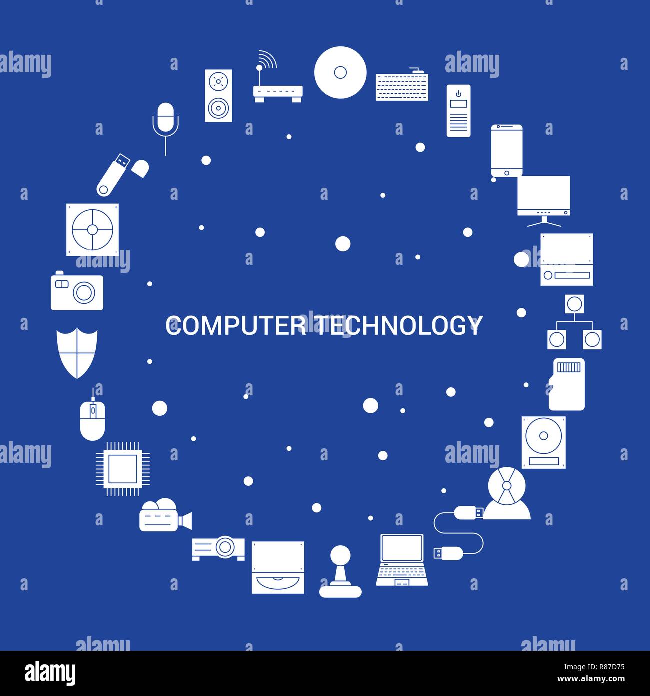 Computer Technology Icon Set. Infographic Vector Template Stock Vector ...