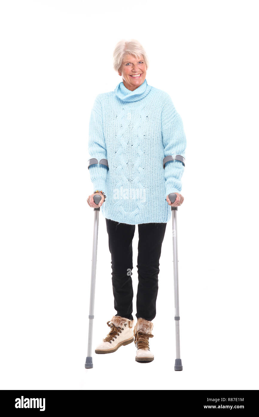 granny with crutch Stock Photo - Alamy