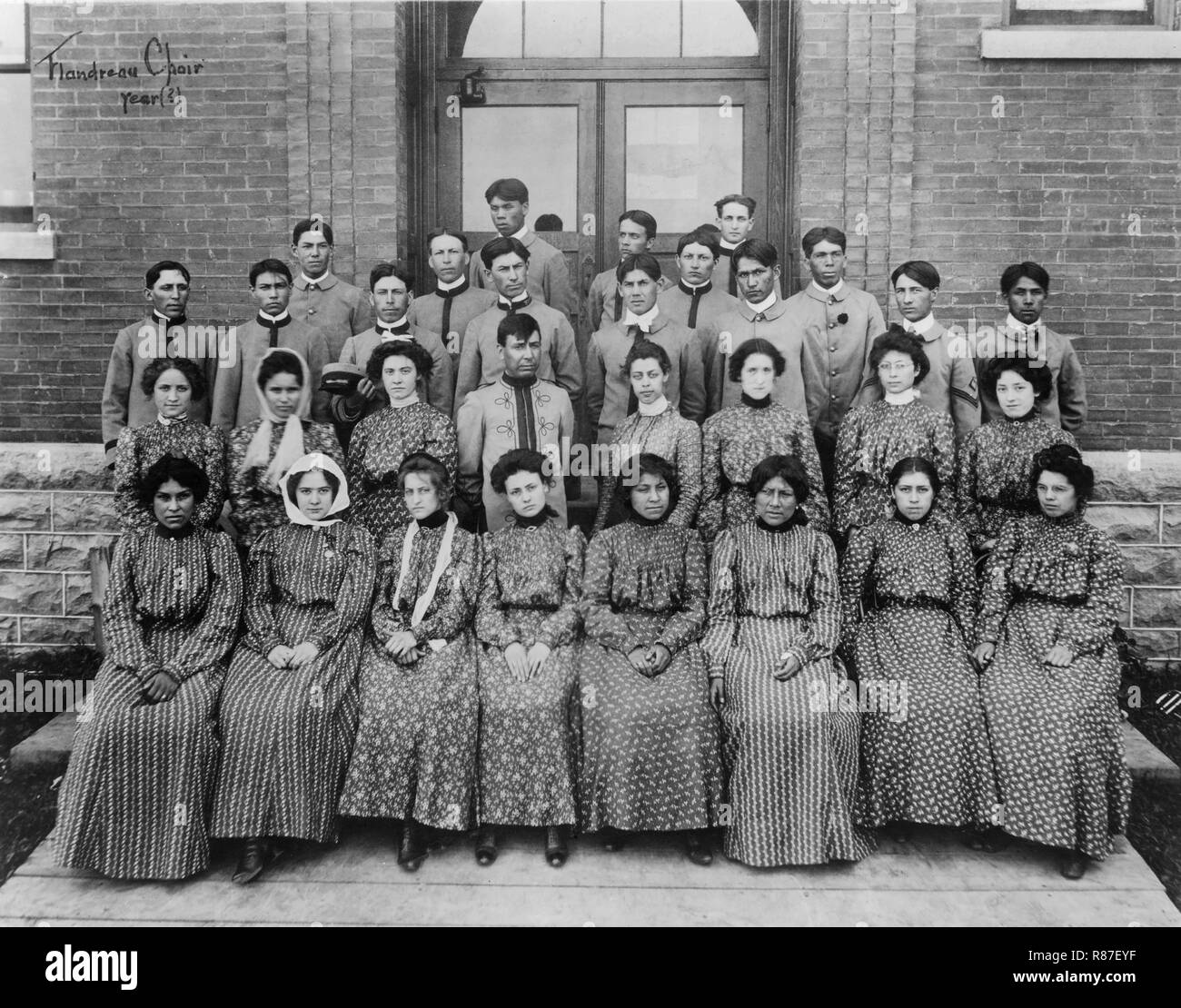Choir, Flandreau Indian School, Flandreau, South Dakota, USA, 1910's Stock Photo