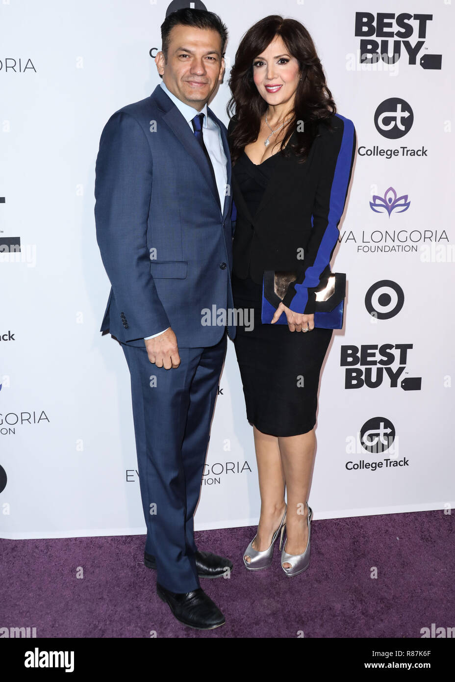 BEVERLY HILLS, LOS ANGELES, CA, USA - NOVEMBER 08: David Barrera, Maria Canals-Barrera at the Eva Longoria Foundation Dinner Gala 2018 held at the Four Seasons Hotel Los Angeles at Beverly Hills on November 8, 2018 in Beverly Hills, Los Angeles, California, United States. (Photo by David Acosta/Image Press Agency) Stock Photo