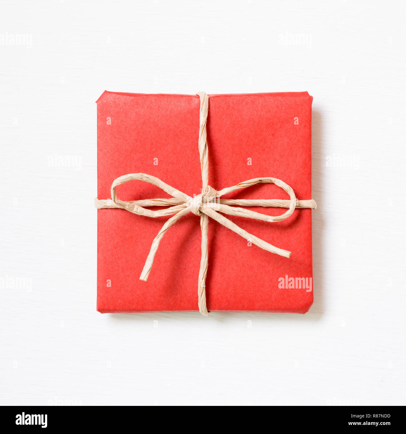 Red gift box isolated on white background Stock Photo - Alamy