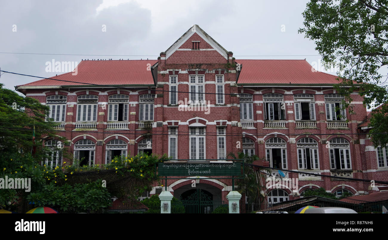 St Paul School, an example of British Colonial Architecture in Yangon, Myanmar. Stock Photo