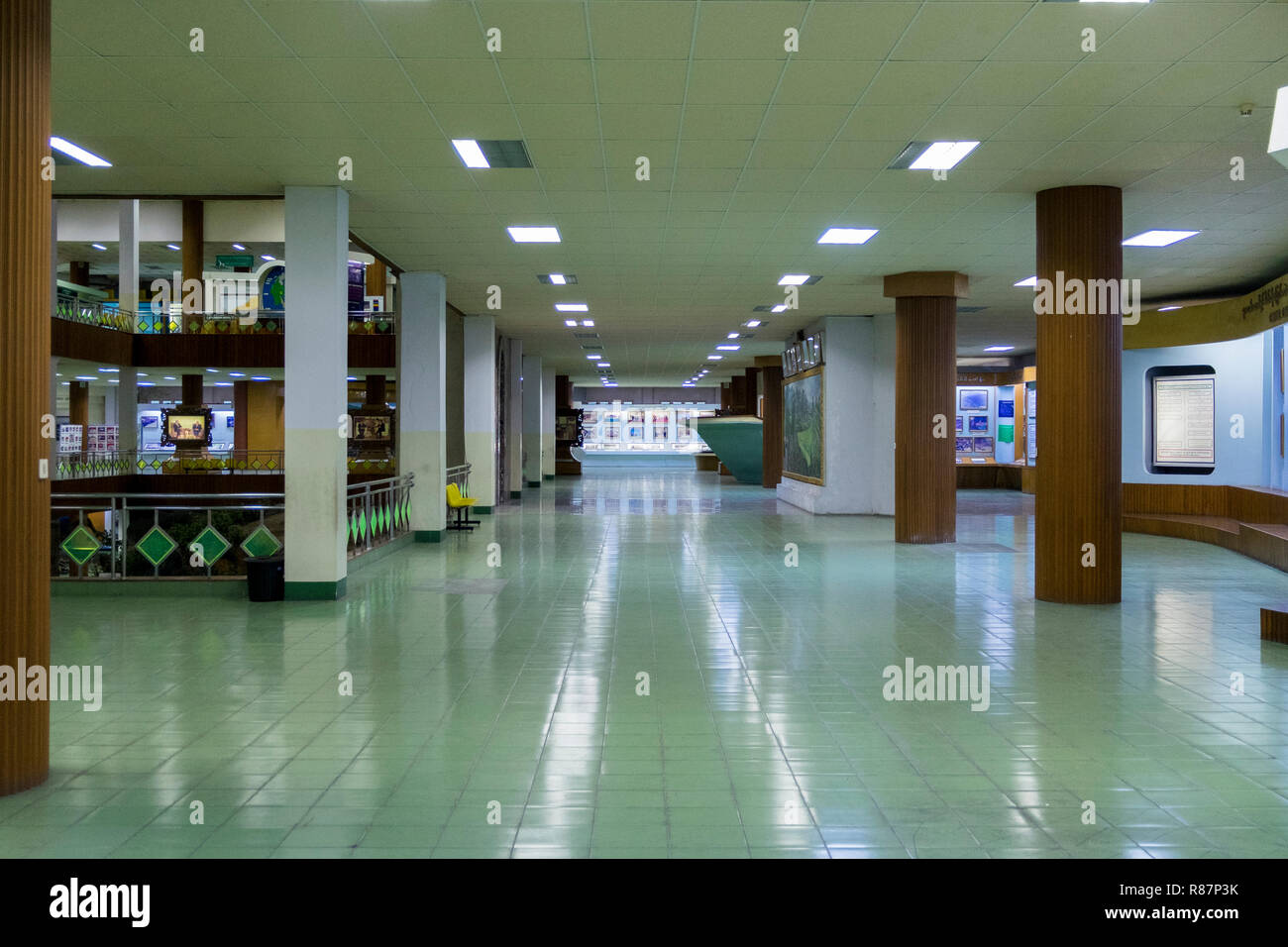 Floor layout at the Drug Elimination Museum in Yangon, Myanmar. Stock Photo