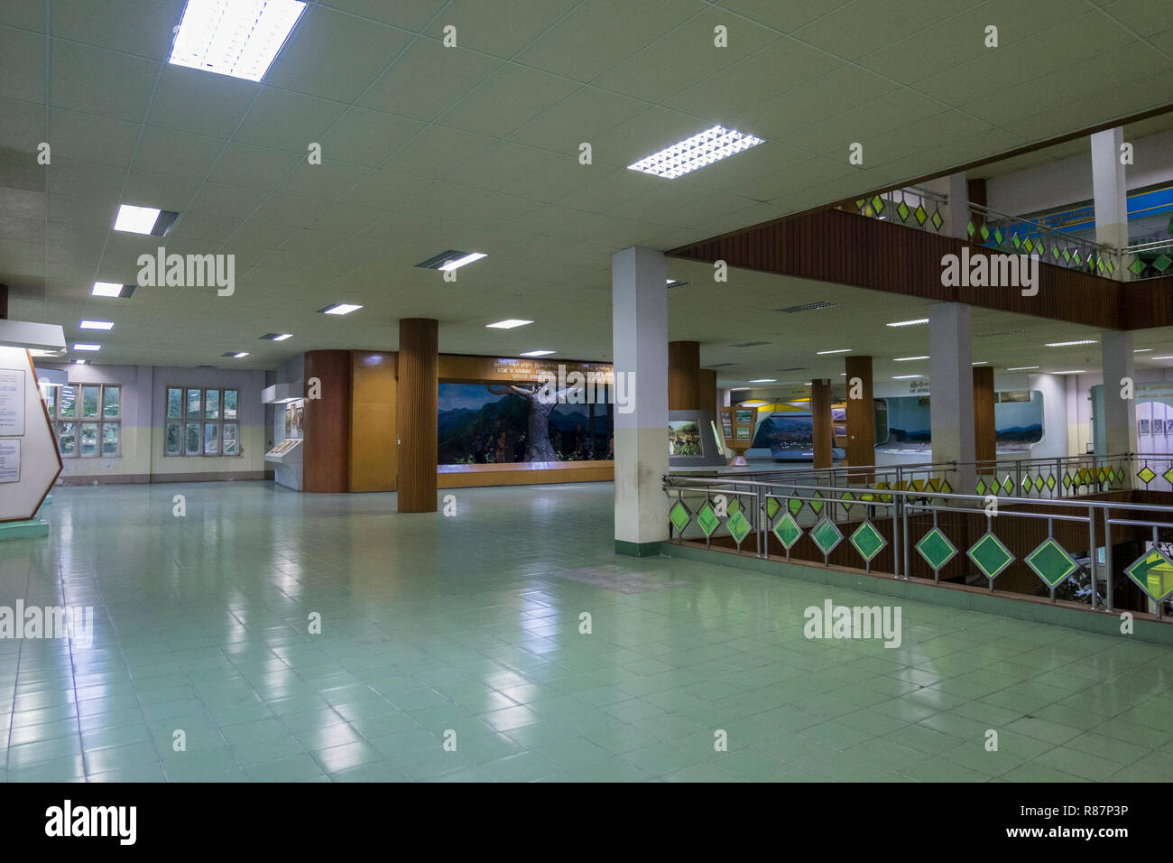 Floor layout at the Drug Elimination Museum in Yangon, Myanmar. Stock Photo