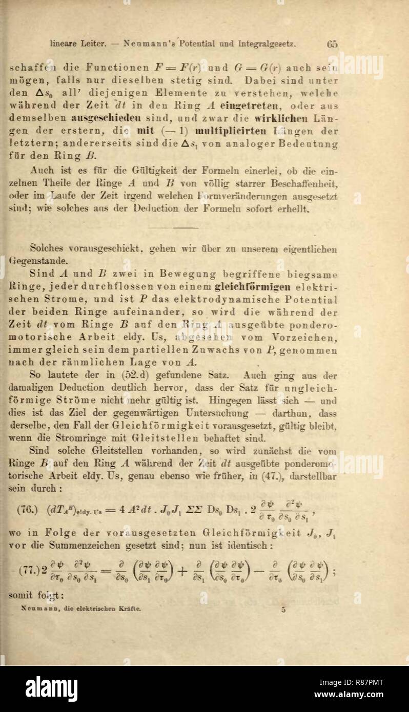 Carl Gottfried Neumann Die elektrischen Kräfte 083 Stock Photo Alamy