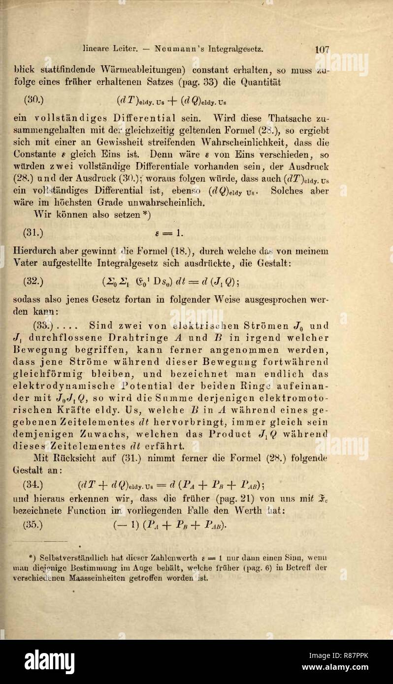 Carl Gottfried Neumann Die elektrischen Kräfte 125 Stock Photo Alamy