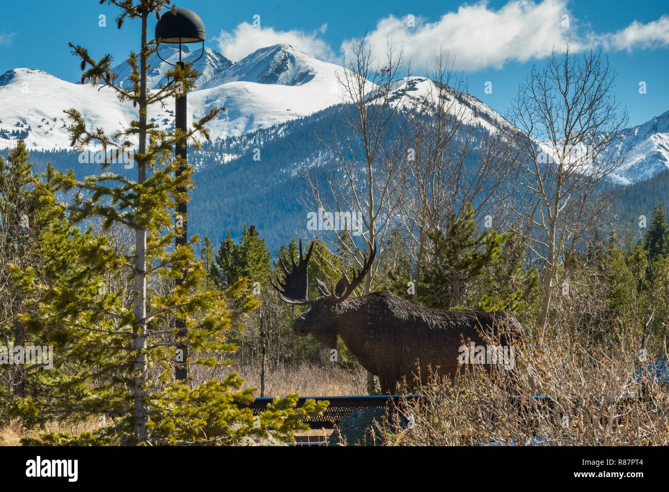 Moose entrance to State Park in Colorado Stock Photo
