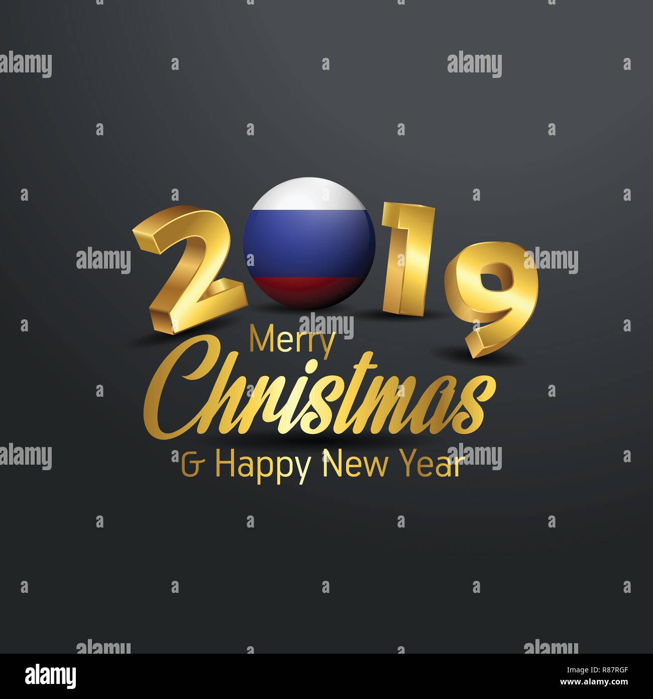 Russian Christmas 2019 Russia Flag 2019 Merry Christmas Typography. New Year Abstract Russian Christmas 2019 Russia Flag 2019 Merry Christmas Typography. New Year Abstract