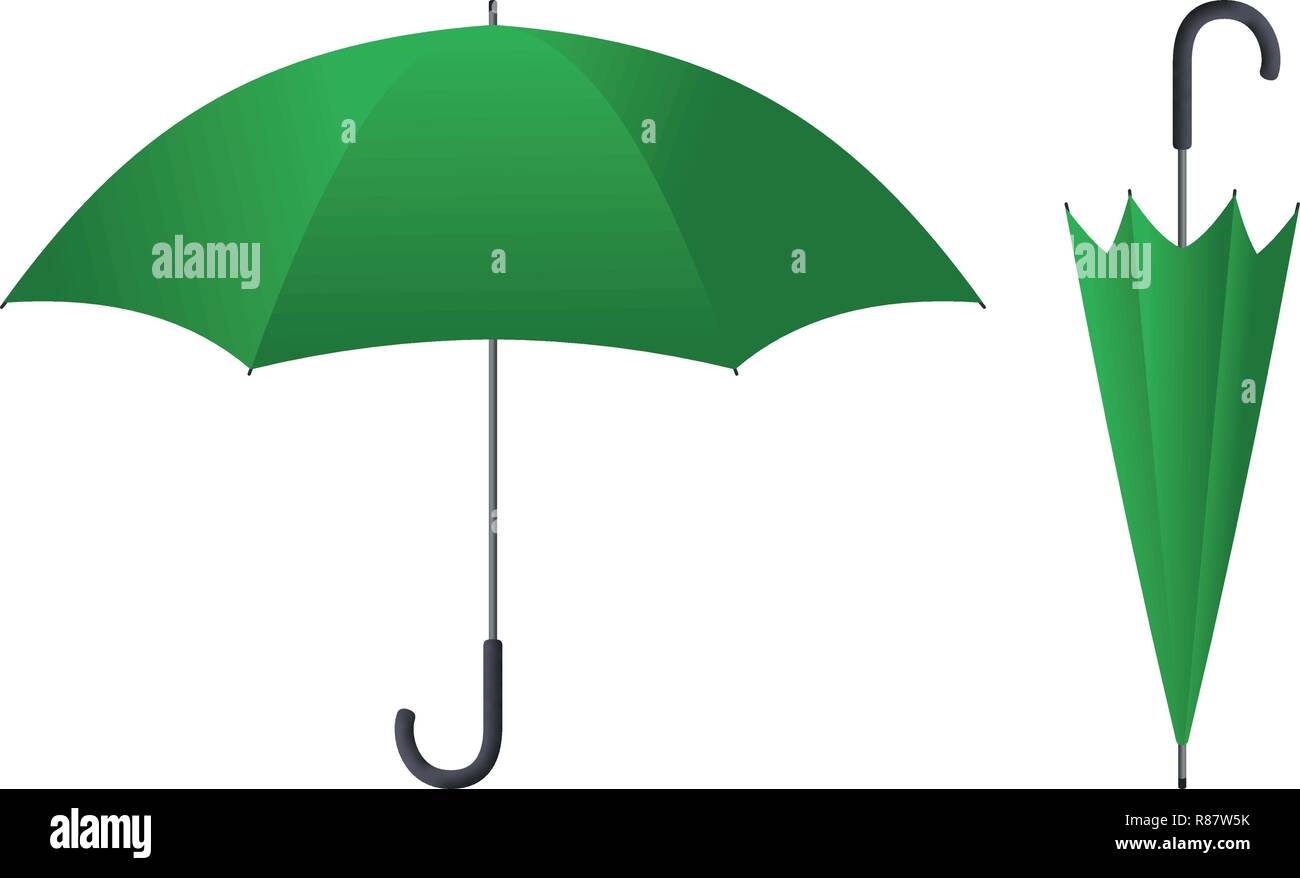 Green umbrella vector illustration isolated on white background Stock