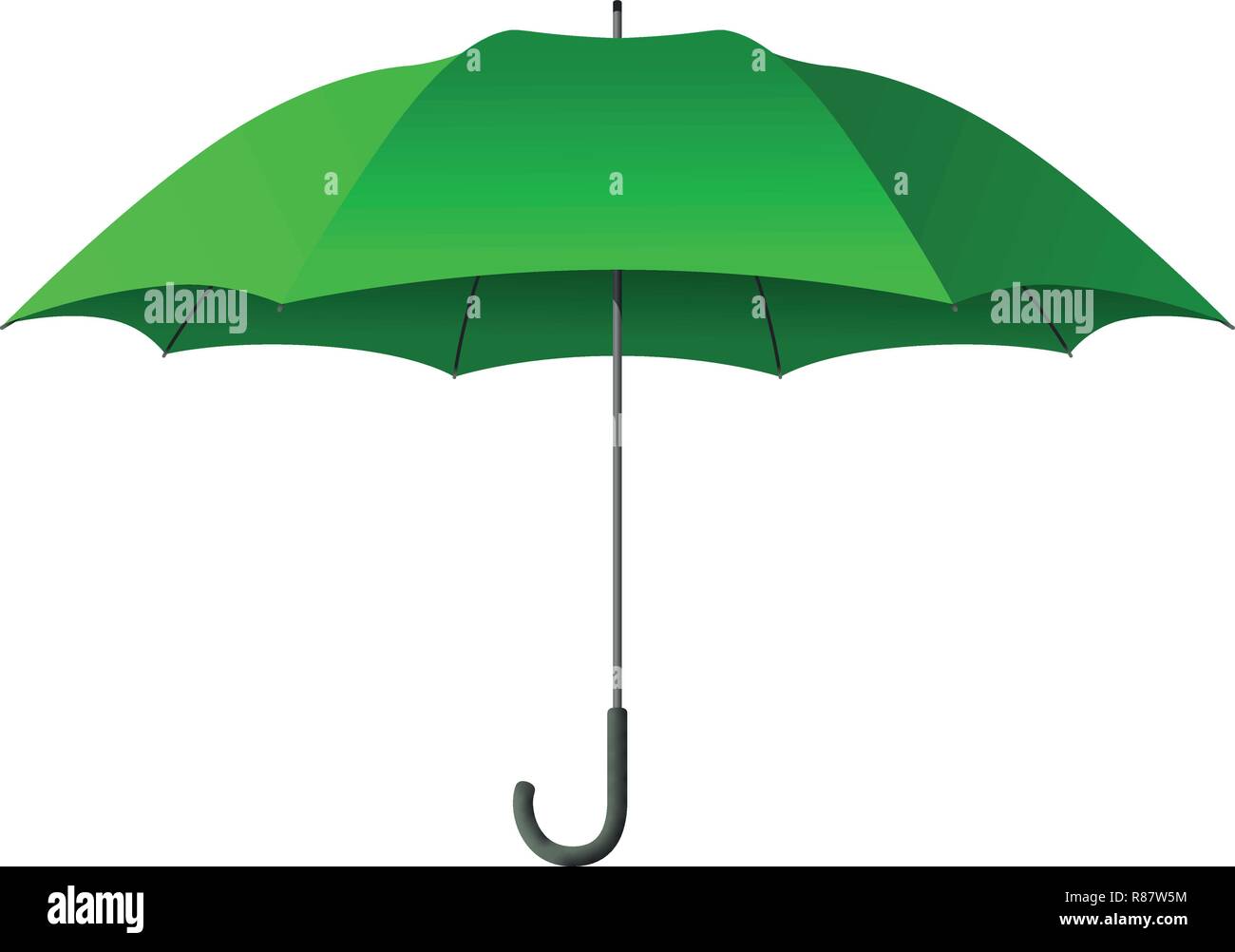 Green umbrella vector illustration isolated on white background Stock