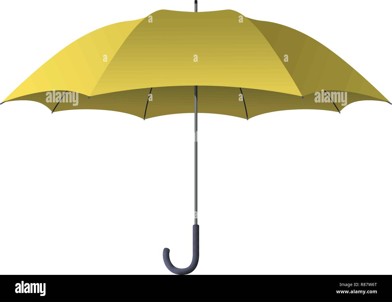 Yellow umbrella vector illustration isolated on white background Stock