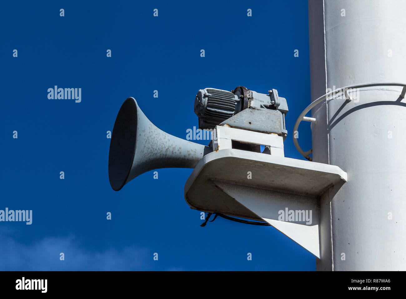 Horn of a cargo vessel Stock Photo Alamy