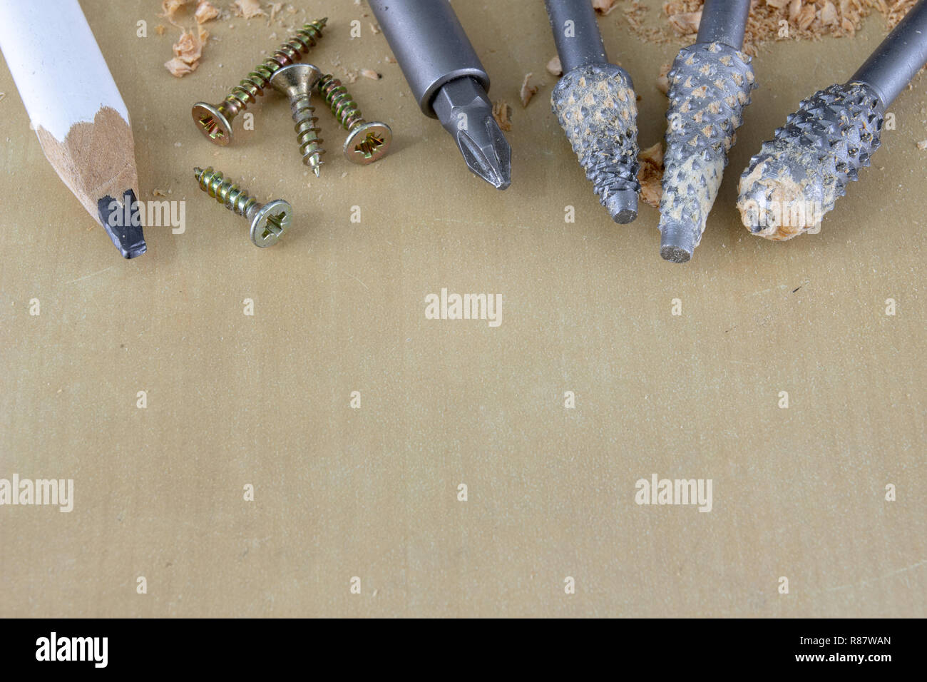 Countersink used in joinery for reaming holes. Joinery accessories on a