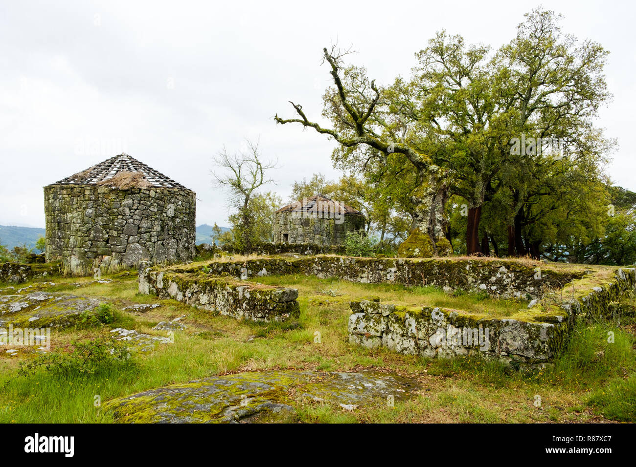 Guimaraes, Portugal - May 31, 2018 : The citadel of Briteiros is an archaeological site of the Iron Age. Guimaraes, Portugal Stock Photo
