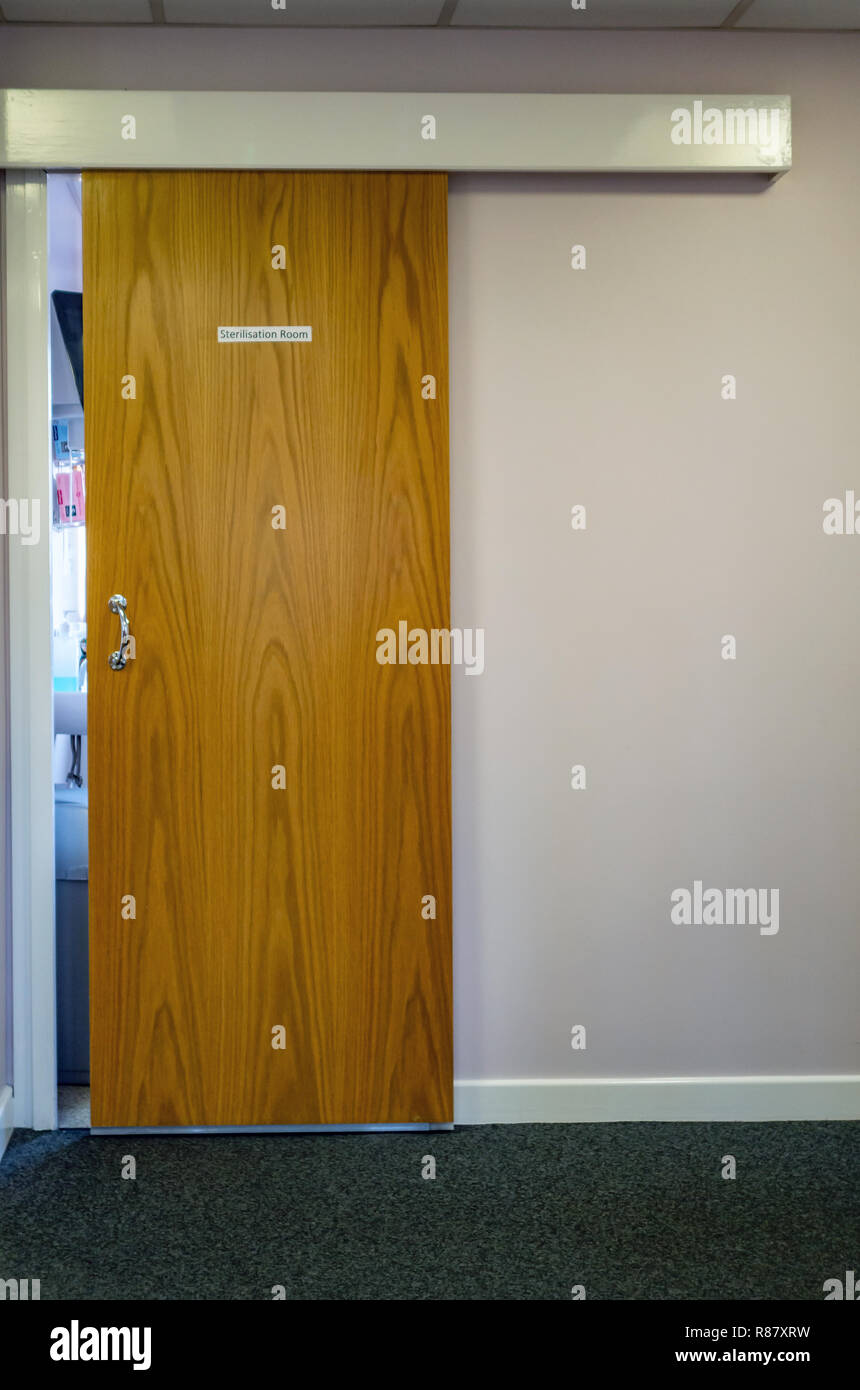Dental Sterilisation Room Sliding Door At Dentist Surgery In