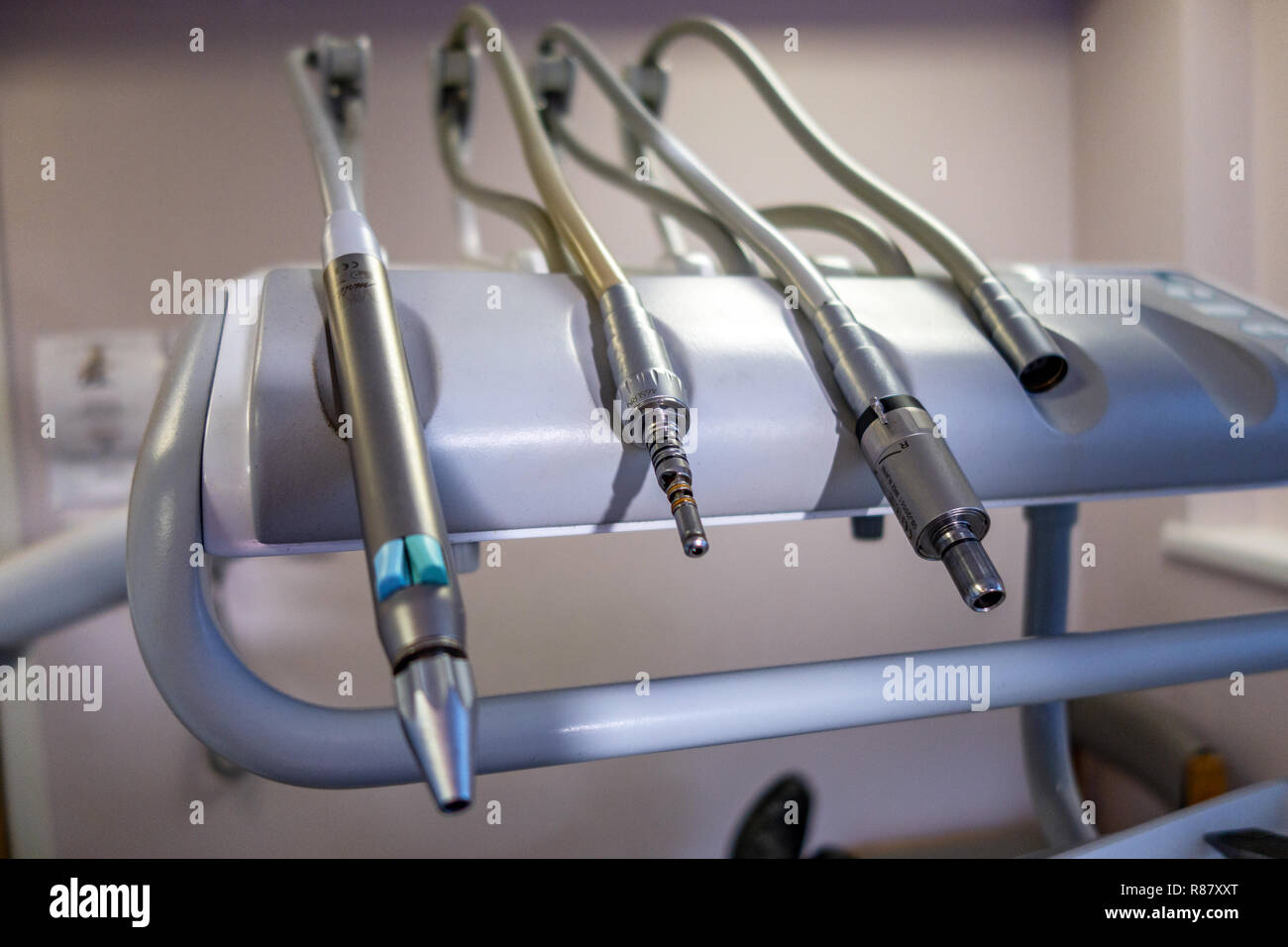 Dental Equipment Tray and examination tools as seen by a patient