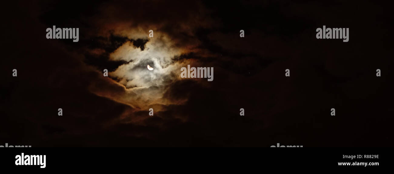 Night sky background. Moon and night sky with clouds Stock Photo - Alamy