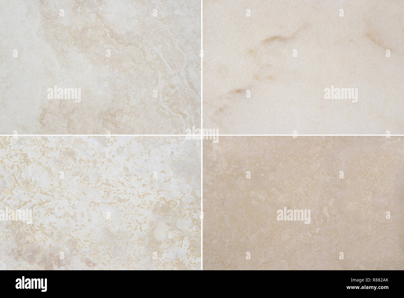 Four different beautiful high quality marble. Marble background with natural pattern. Stock Photo