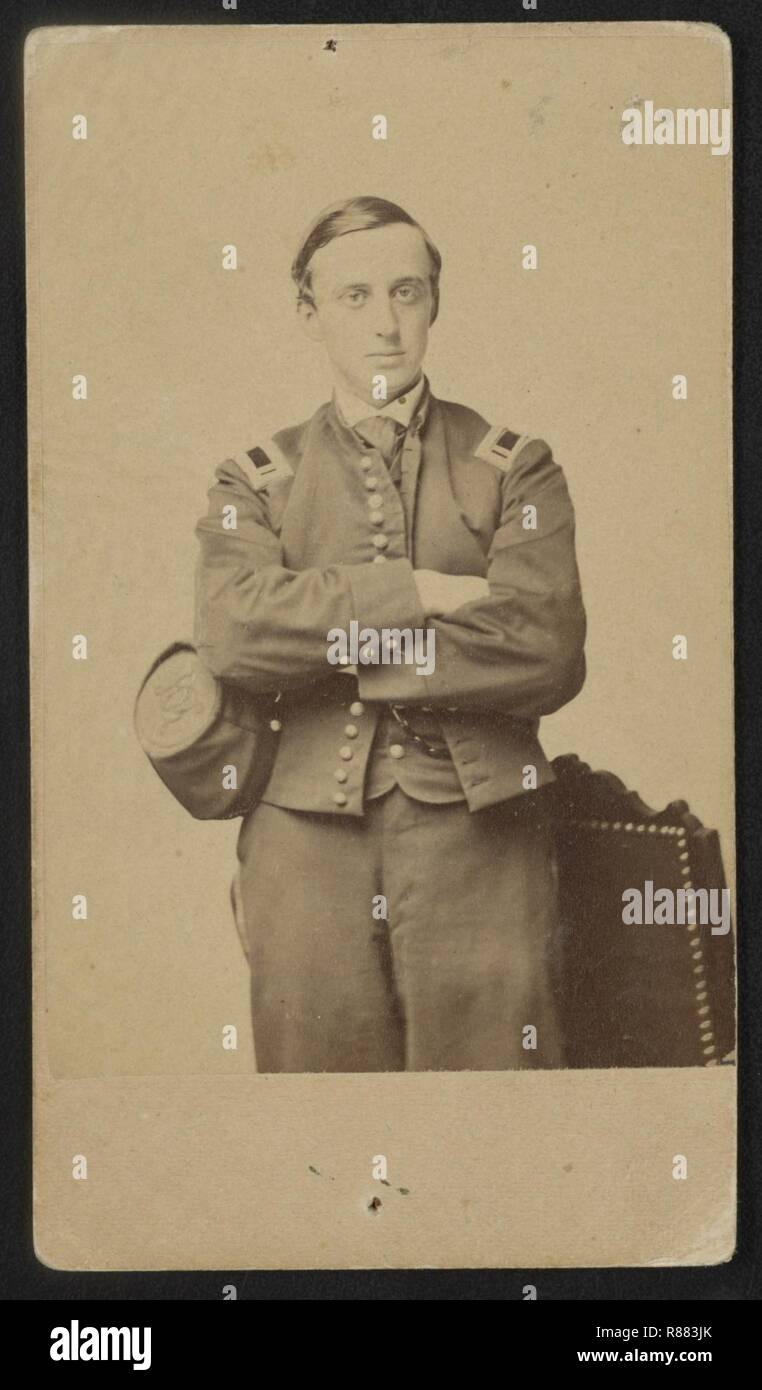 Captain Cabot J. Russell of Co. F, 44th Massachusetts Infantry Regiment and Co. D, 54th Massachusetts Infantry Regiment in uniform) - Whipple, 96 Washington Street, Boston Stock Photo