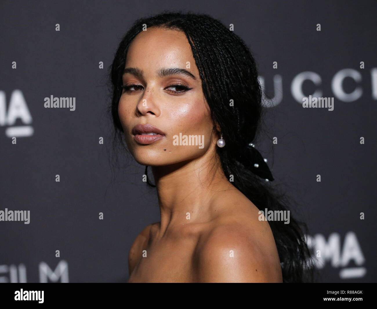 Los Angeles Ca Usa November 03 Actress Zoe Kravitz Wearing A Gabriela Hearst Dress Arrives At The 2018 Lacma Art Film Gala Held At The Los Angeles County Museum Of